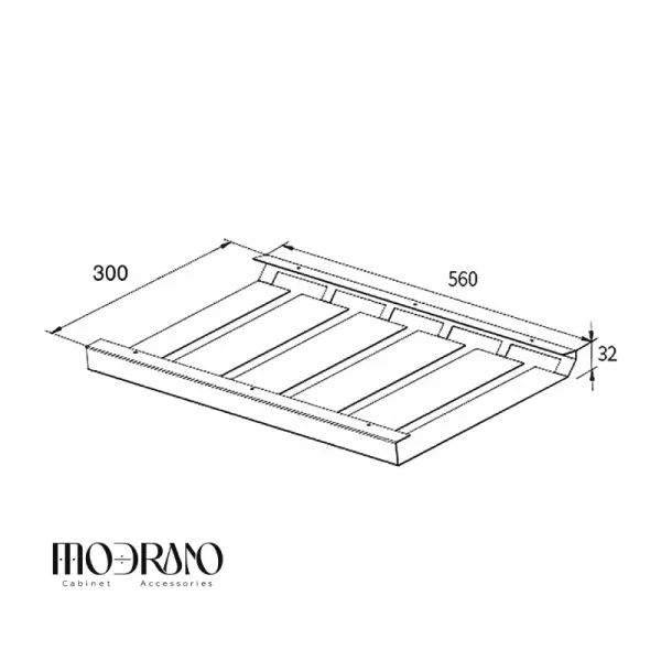 رک فلت جای گیلاس سقفی مشکی 560mm